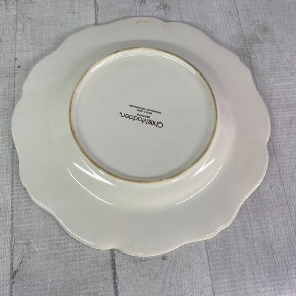 Chris Madden JCPenny ADALINA Ivory Embossed Stoneware Salad Lunch Plates Set 4 - Picture 3 of 16